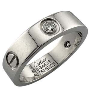 CARTIER 18k Silver Diamond Love Ring